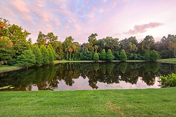 Image showing Lake Reflections at Sunset