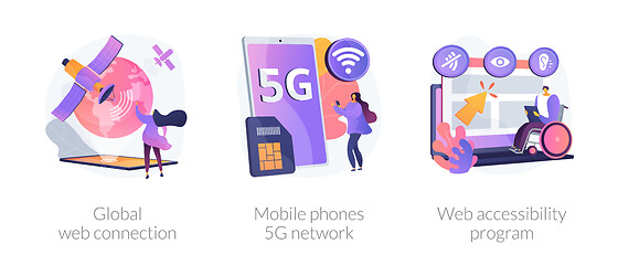 Image showing Global network communication abstract concept vector illustrations.