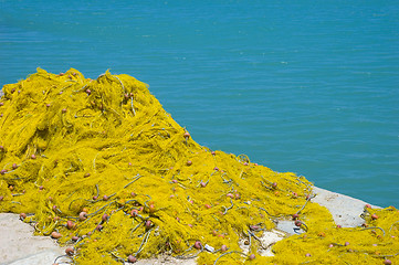 Image showing A net drying in the sun