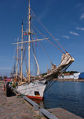 Image showing Sailing vessel in Liepaja Harbour