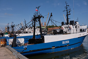 Image showing Fishing boats in Liepaja Harbor