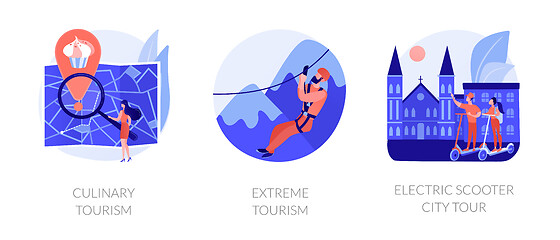 Image showing Adventure tourism activities vector concept metaphors.