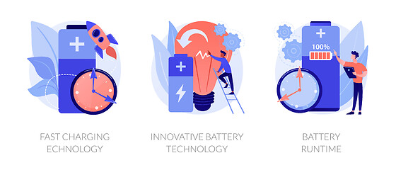 Image showing New battery life engineering vector concept metaphors.