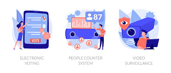 Image showing Public control and automated counting vector concept metaphors.