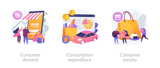 Image showing Consumer society abstract concept vector illustrations.