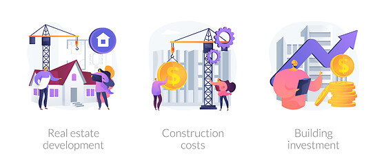 Image showing Construction project management abstract concept vector illustrations.