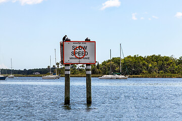 Image showing Slow Speed Warning Sign