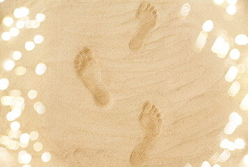 Image showing footprints in sand on summer beach