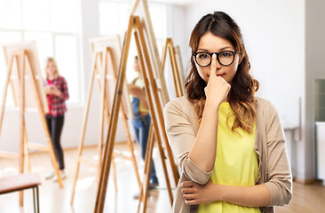 Image showing asian woman in glasses or student