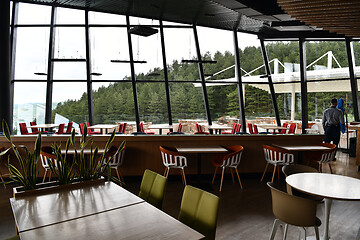 Image showing Empty restaurant indoor during coronavirus