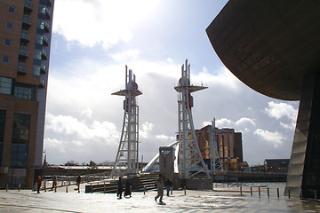 Image showing Futuristic brigde, Lowry, Manchester