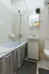 Image showing Classic cozy small bathroom with a toilet