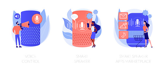 Image showing Smart speaker voice assistant vector concept metaphors