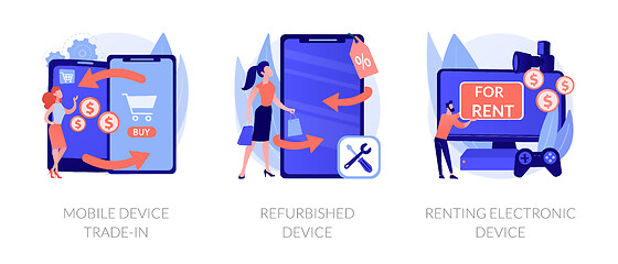 Image showing Used device turnover vector concept metaphors.