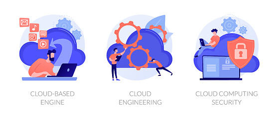 Image showing Cloud engineering services vector concept metaphors.