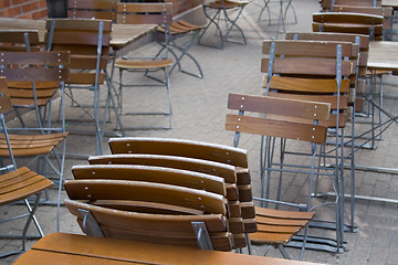 Image showing Outdoor restaurant chairs