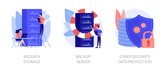 Image showing Big data storage and protection vector concept metaphors