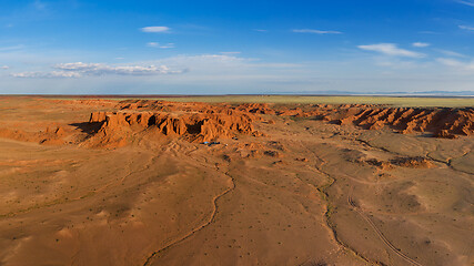 Image showing Bayanzag flaming cliffs in Mongolia