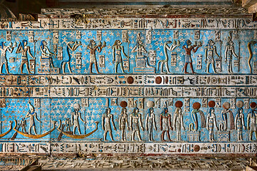 Image showing Hieroglyphic egypt carvings on ceiling