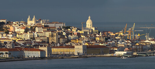 Image showing Liisbon old city center at sunset