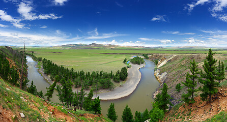 Image showing Valley with Orkhon river bend