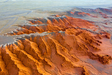 Image showing Bayanzag cliffs at sunset in Mongolia