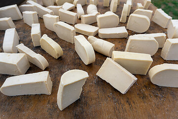 Image showing Mongolian gurt from sour milk drying