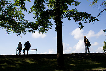 Image showing Couple on bench