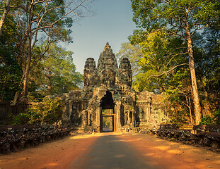 Image showing South gate to Angkor Thom in Cambodia