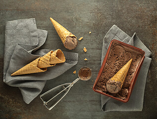 Image showing Chocolate ice cream