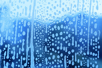 Image showing Soap foam pattern on glass, natural texture