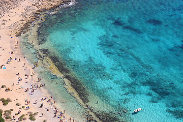 Image showing Seaview on the beach from the fortress, Gramvousa, Crete, Greece