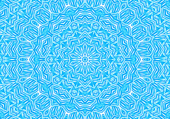 Image showing Abstract bright blue concentric pattern