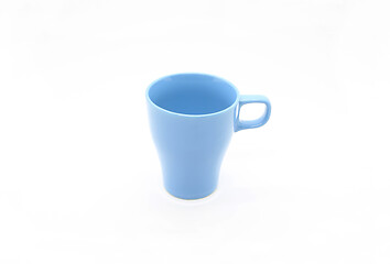 Image showing Bright blue ceramic cup isolated on white