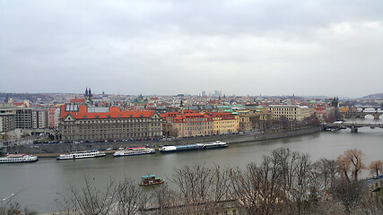 Image showing Beautiful view on the Vltava river of Prague, Czech Republic