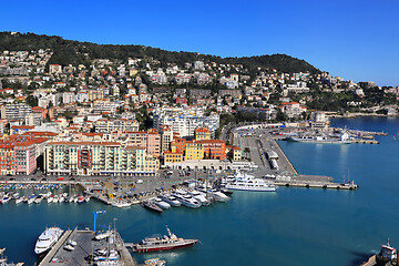 Image showing Beautiful view above Port of Nice on French Riviera, France