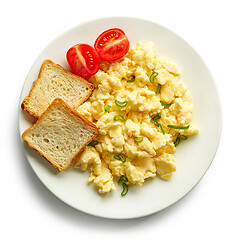 Image showing plate of scrambled eggs