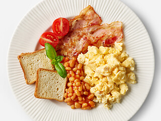 Image showing top view of breakfast plate