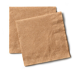 Image showing two brown paper napkins