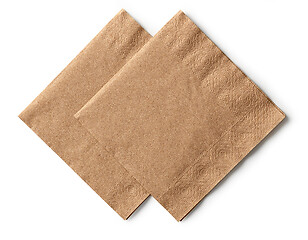 Image showing two brown paper napkins