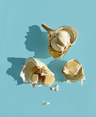 Image showing garlic on blue background