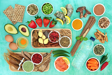 Image showing Healthy Super Food Collection and Herbal Medicine