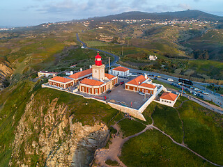 Image showing Aerial view of lighthouse at Cape Roca