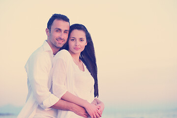 Image showing young couple  on beach have fun