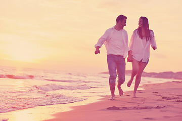 Image showing young couple  on beach have fun