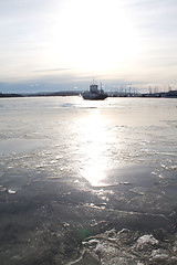 Image showing Ferry on ice