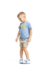 Image showing Full length portrait of cute little kid in stylish clothes