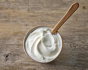 Image showing bowl of sour cream or yogurt