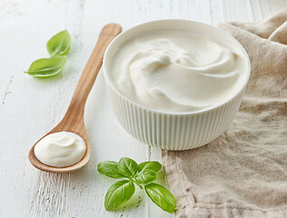 Image showing bowl of sour cream