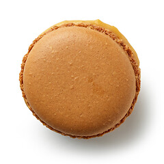 Image showing caramel macaroon on a white background